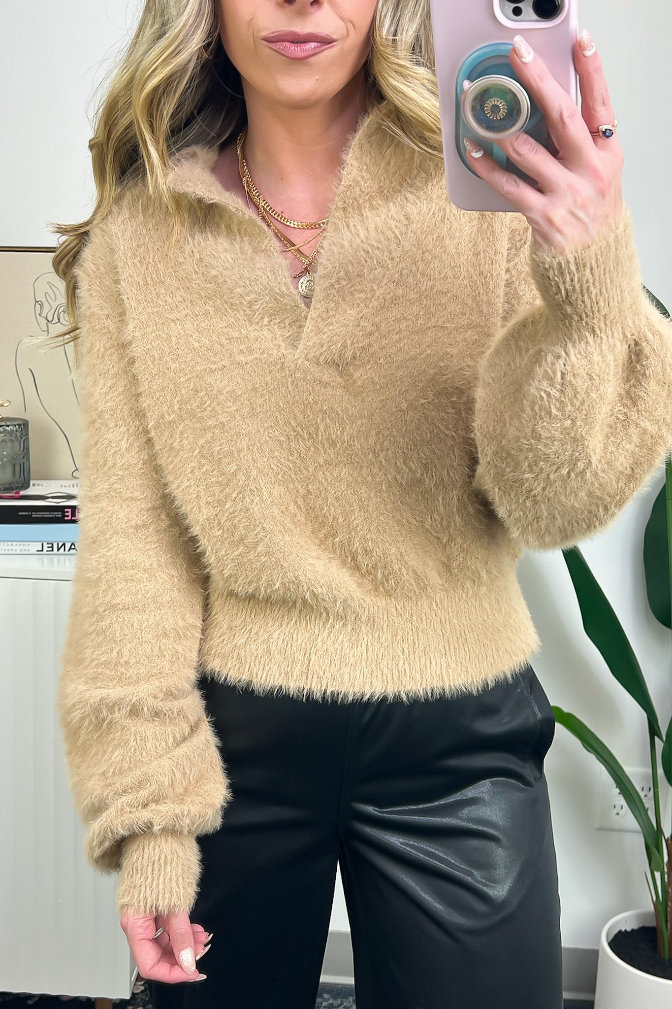  Comfiest Trend Fuzzy Collared Sweater - FINAL SALE - Madison and Mallory