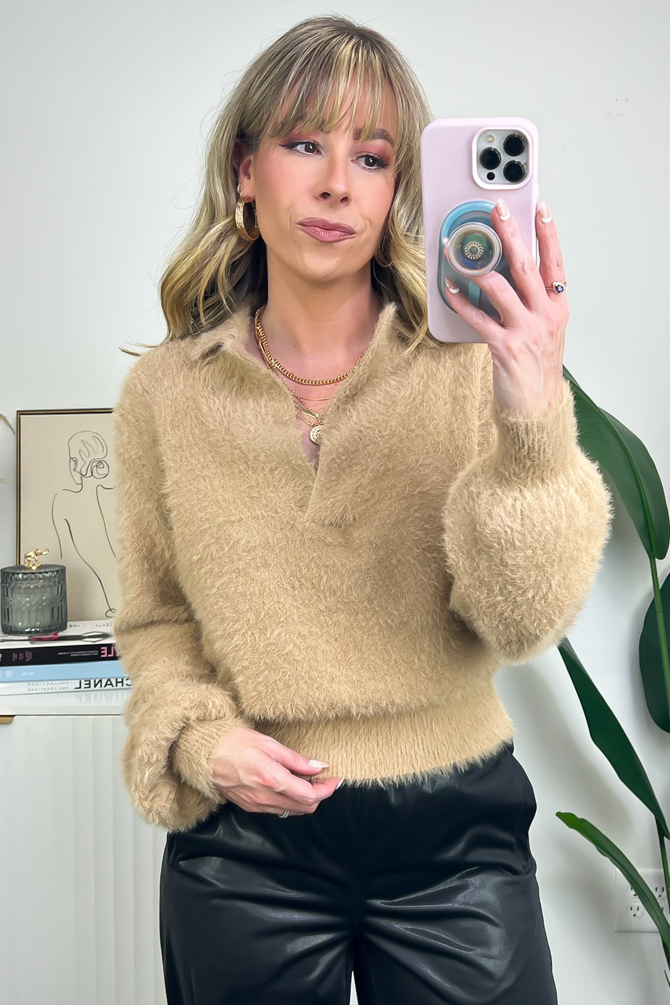  Comfiest Trend Fuzzy Collared Sweater - FINAL SALE - Madison and Mallory