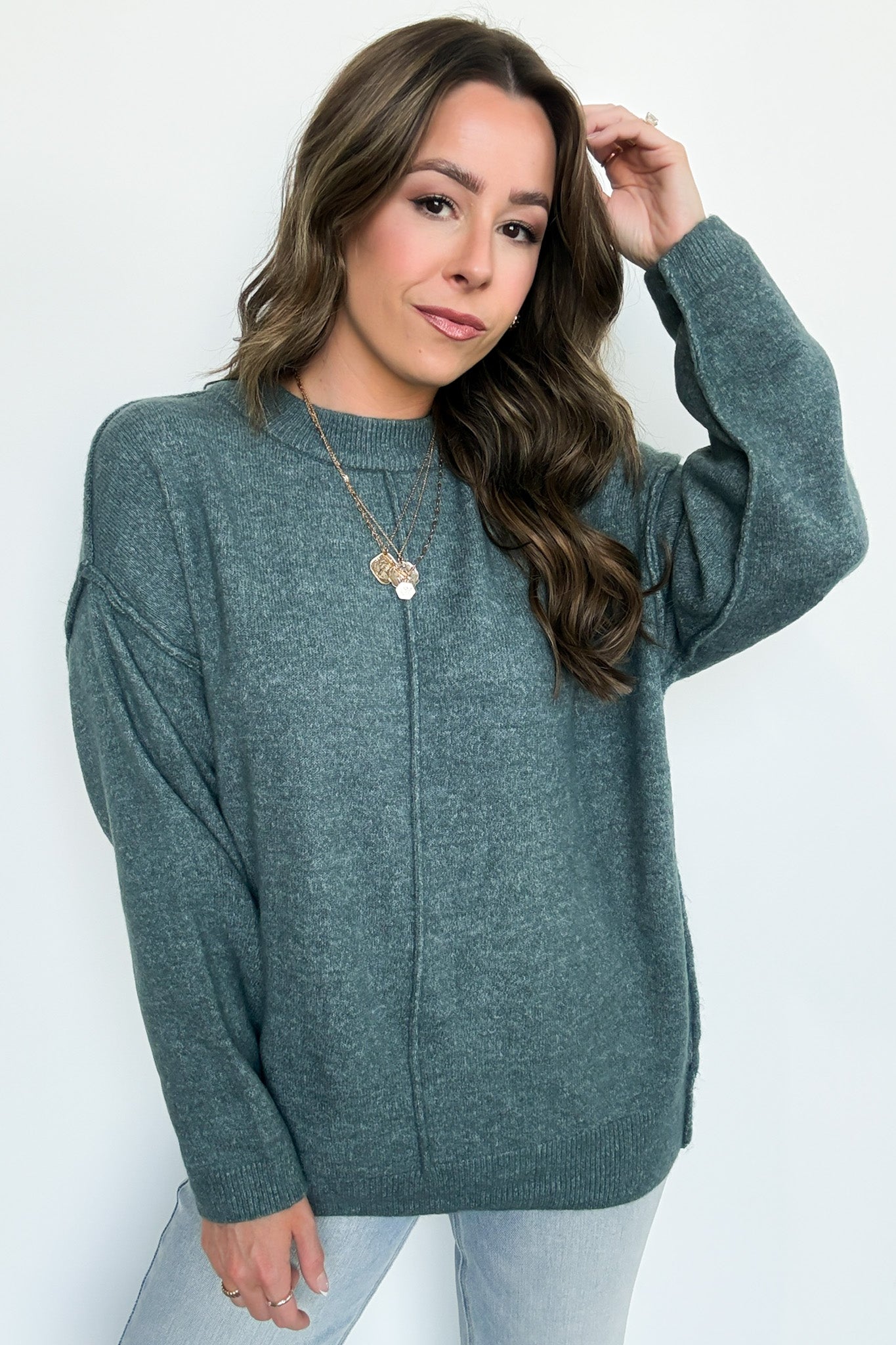  Comfort Code Front Seam Round Neck Sweater - BACK IN STOCK - Madison and Mallory