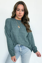 Ash Jade / SM Comfort Code Front Seam Round Neck Sweater - Madison and Mallory