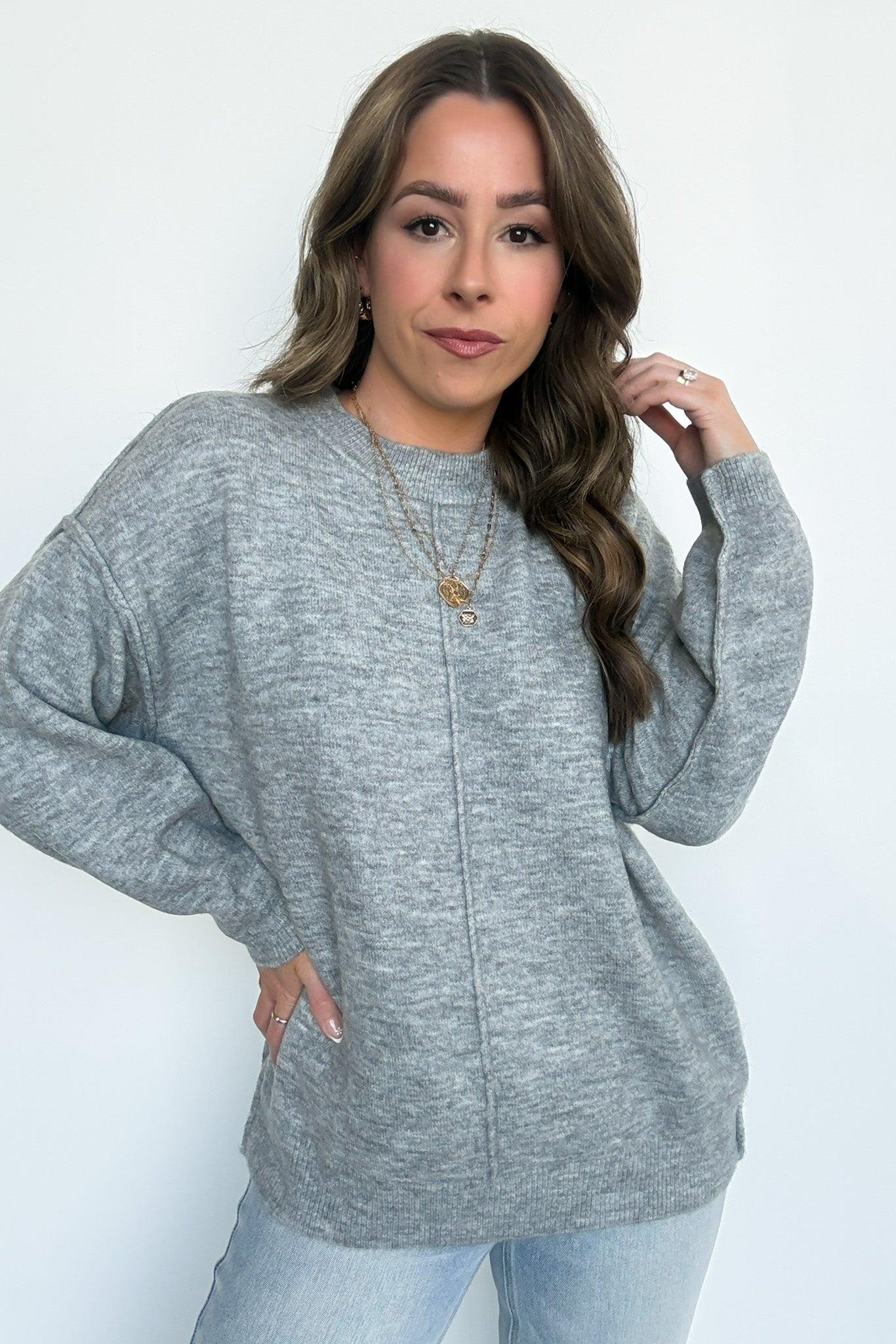  Comfort Code Front Seam Round Neck Sweater - BACK IN STOCK - Madison and Mallory