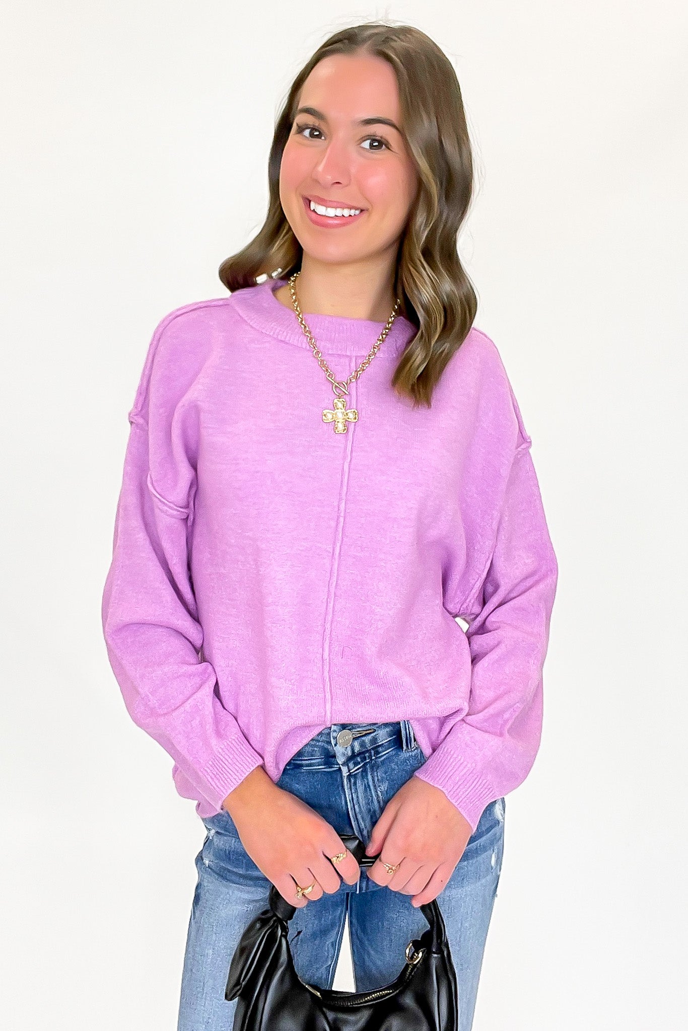 Comfort Code Front Seam Round Neck Sweater - BACK IN STOCK - Madison and Mallory