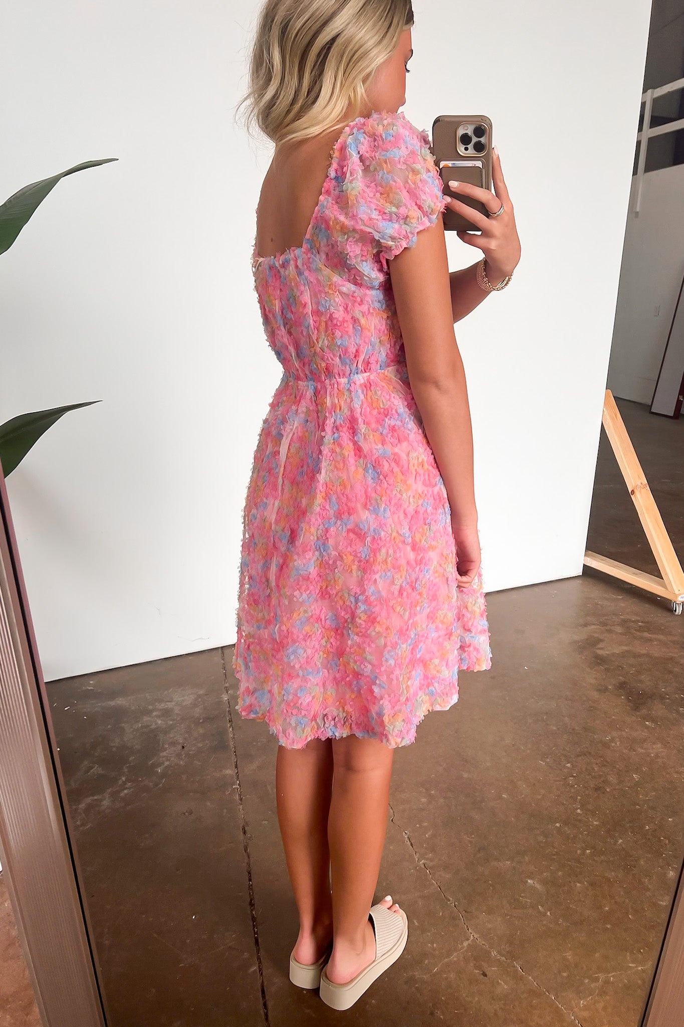  Compelling Charisma Textured Floral Dress - FINAL SALE - Madison and Mallory