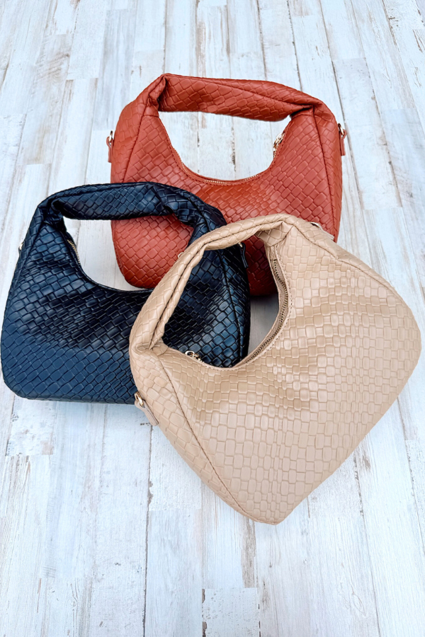 Compelling Style Embossed Faux Leather Hobo Bag