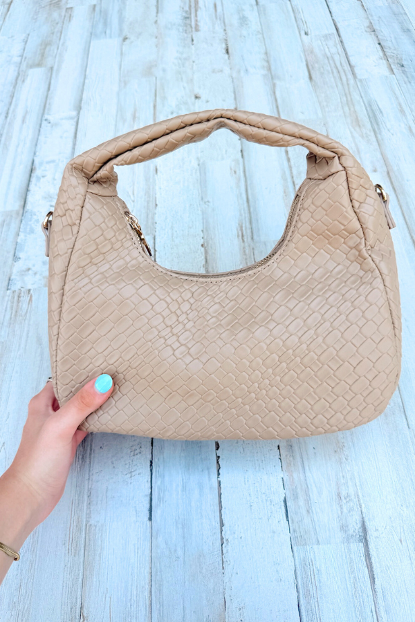 Compelling Style Embossed Faux Leather Hobo Bag