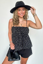 Confetti Flare Smocked Peplum Tank Top - FINAL SALE - Madison and Mallory