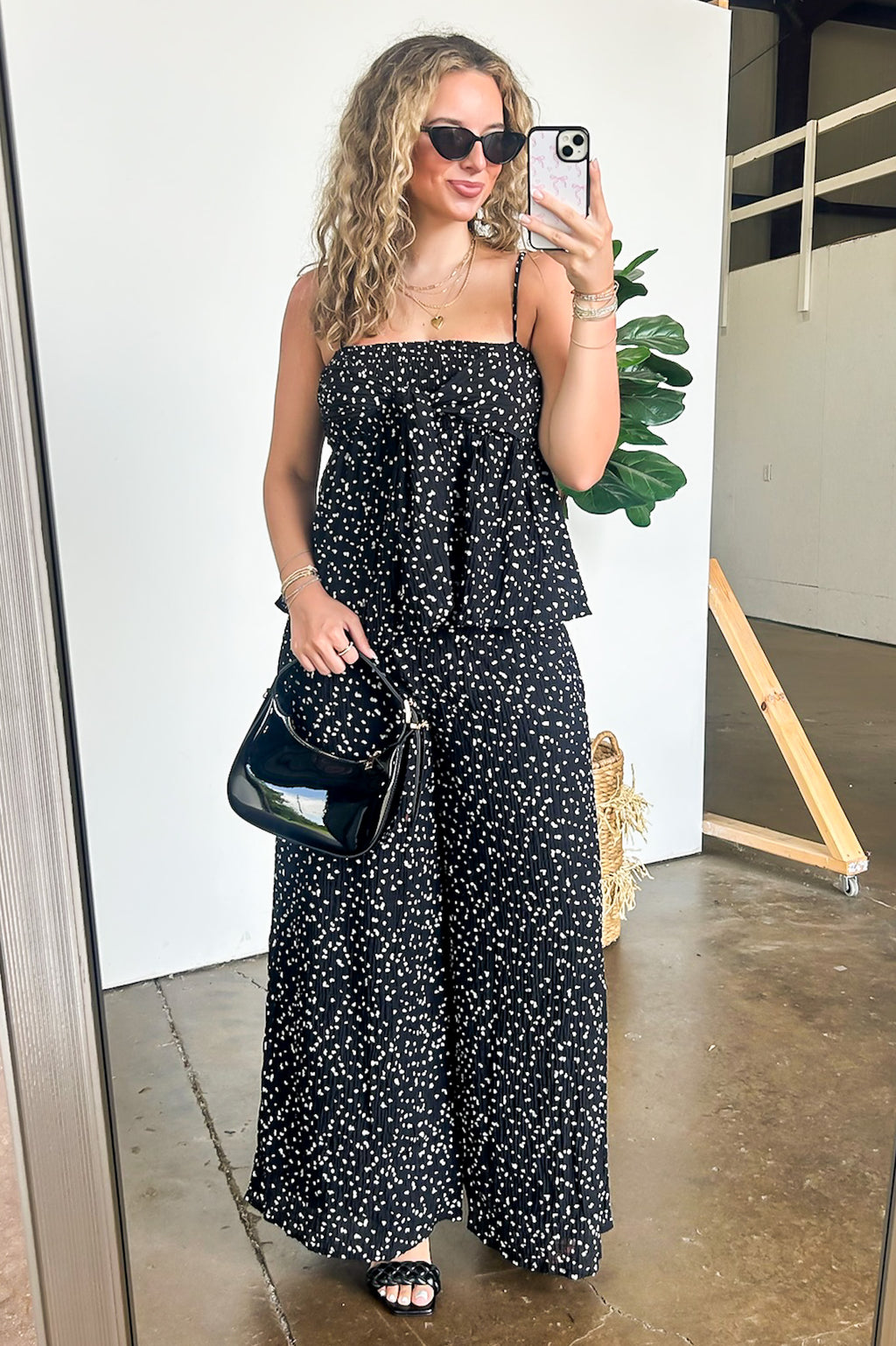 Confetti Flare Smocked Peplum Tank Top - FINAL SALE - Madison and Mallory