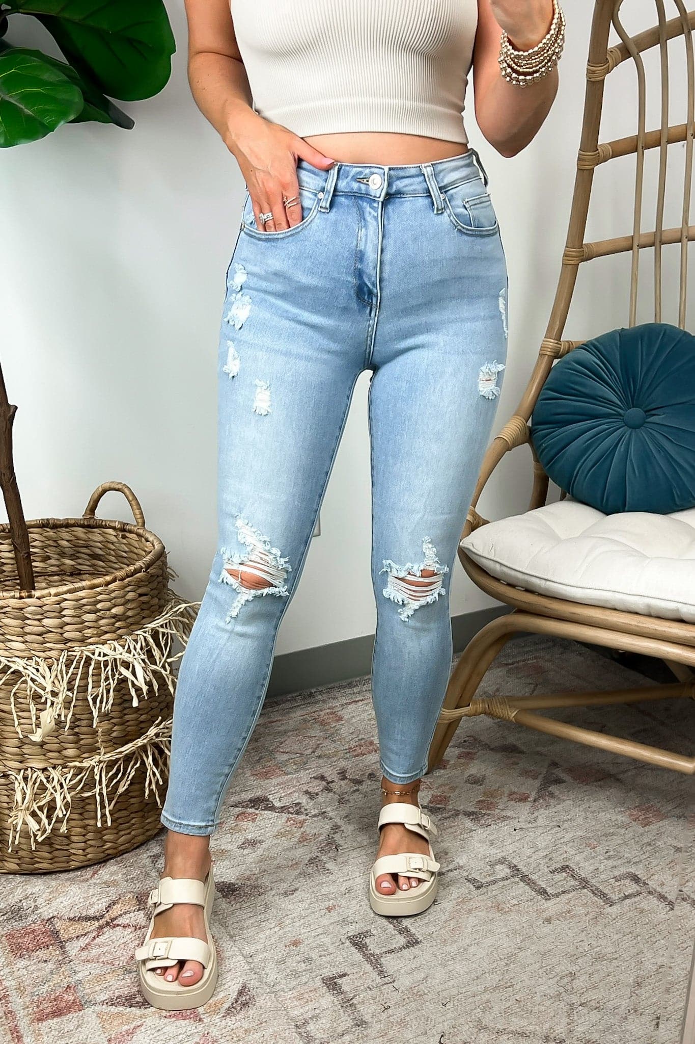  Confident Charisma Vintage Push-Up High Rise Skinny Jeans - Madison and Mallory