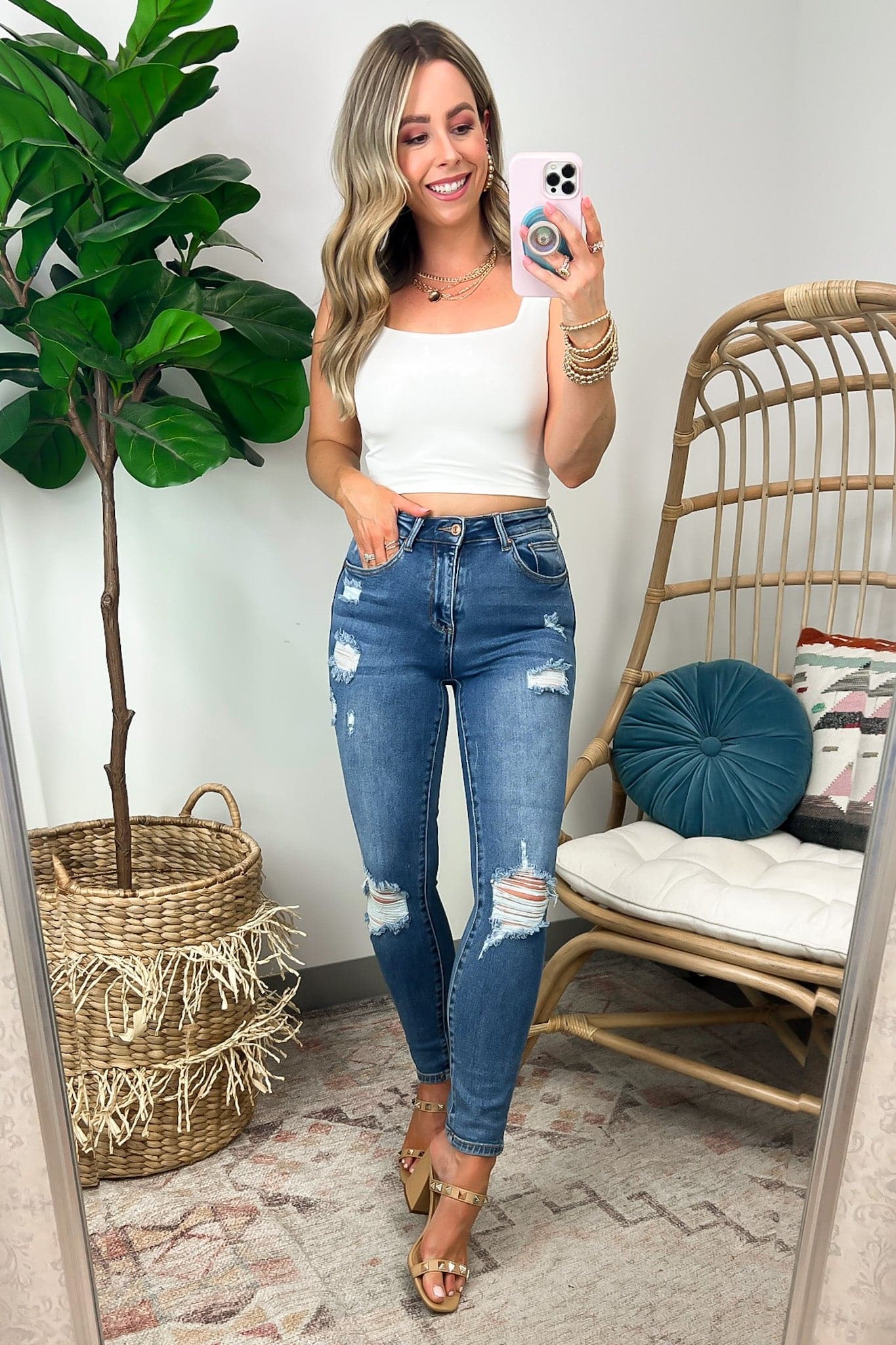  Confident Charisma Vintage Push-Up High Rise Skinny Jeans - FINAL SALE - Madison and Mallory