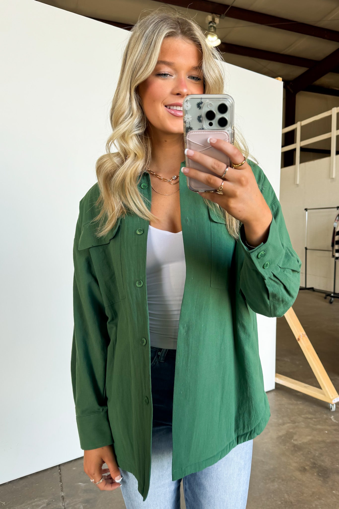  Confident Persona Oversized Button Down Shacket - Madison and Mallory