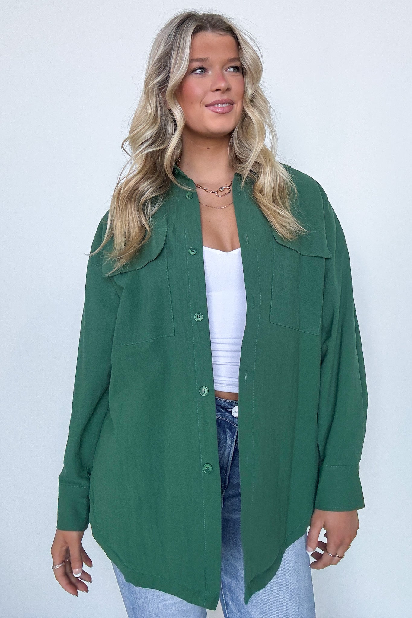  Confident Persona Oversized Button Down Shacket - Madison and Mallory