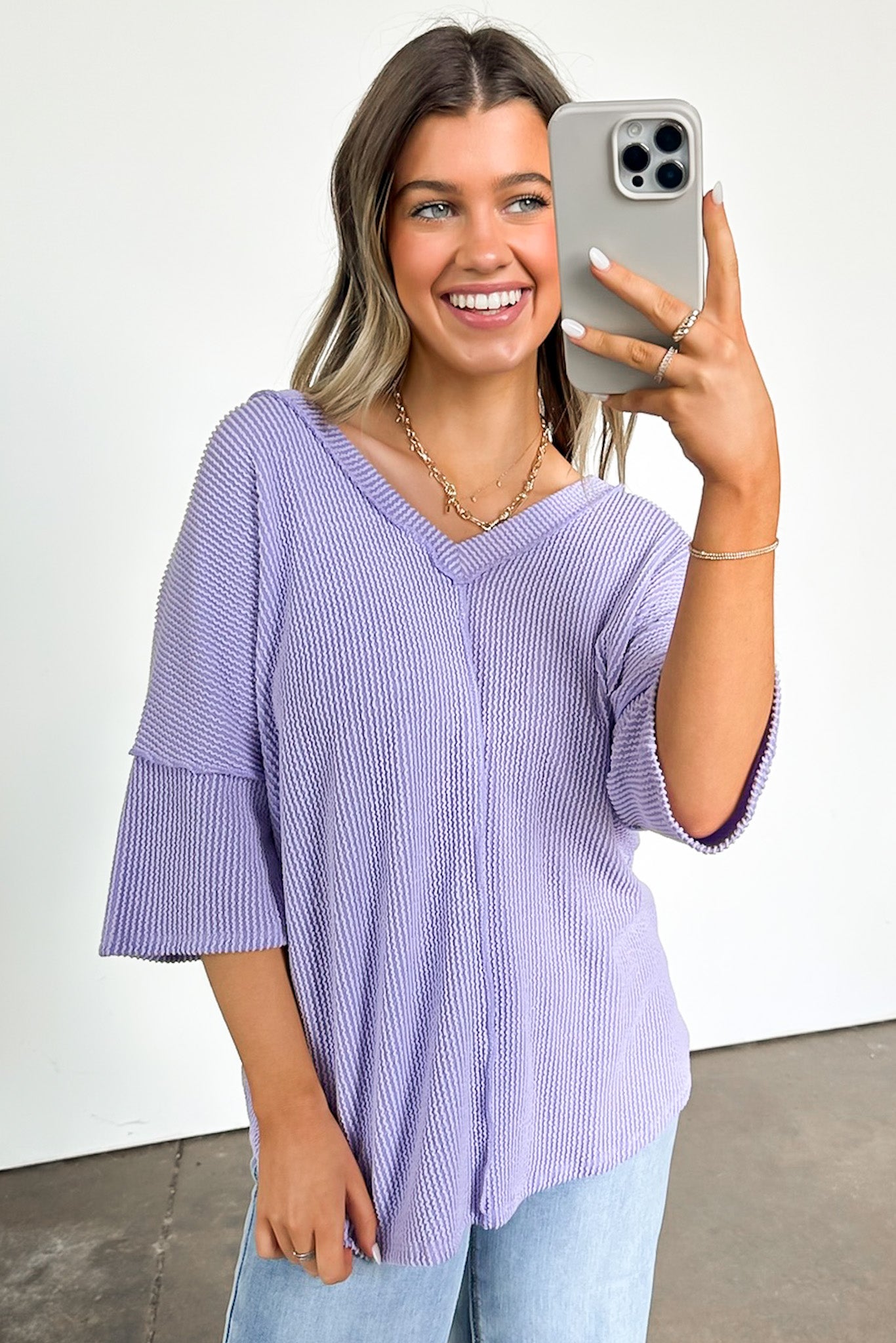  Conner Rib Knit Raw Edge Top - FINAL SALE - Madison and Mallory