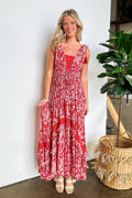 S / Rust Considered Charisma Floral Maxi Dress - FINAL SALE - Madison and Mallory