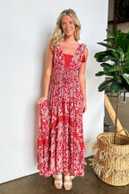 S / Rust Considered Charisma Floral Maxi Dress - FINAL SALE - Madison and Mallory