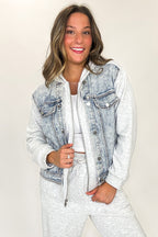 Contrast Core Denim Jacket - FINAL SALE - Madison and Mallory