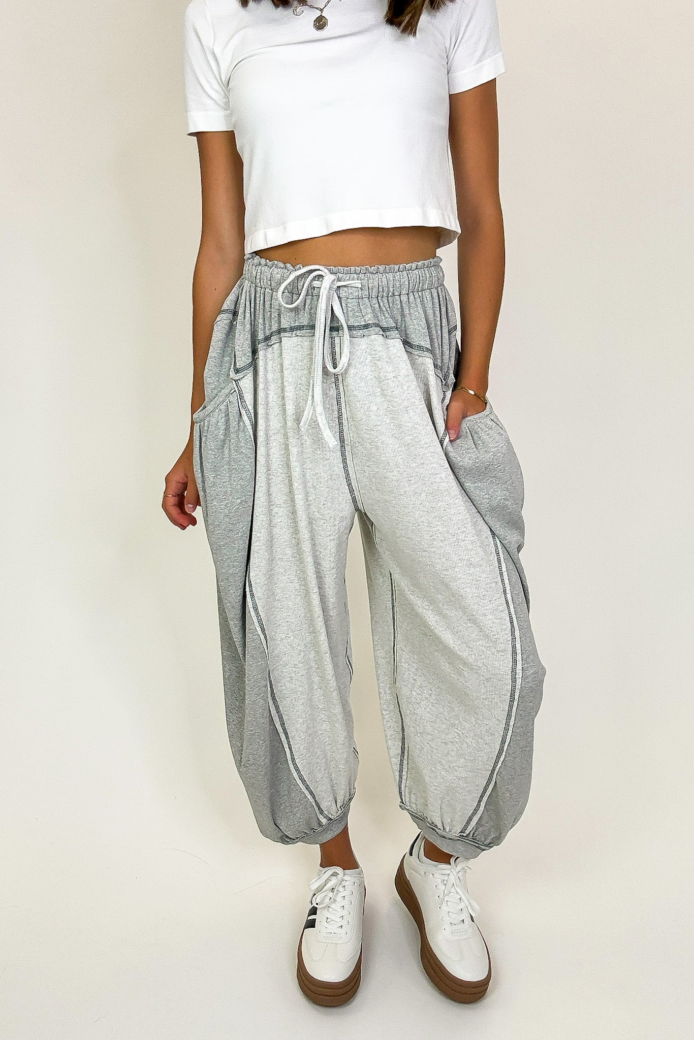 Contrast Ease Flowy Lounge Pants - Madison and Mallory
