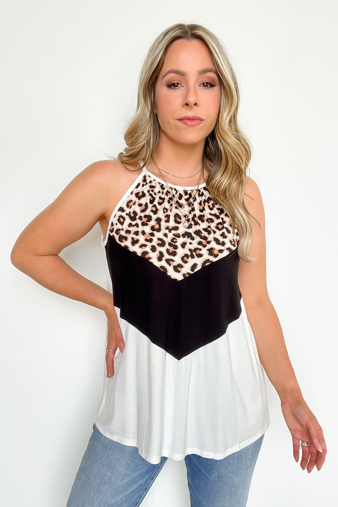  Convery Animal Print Color Block Tank Top - Madison and Mallory