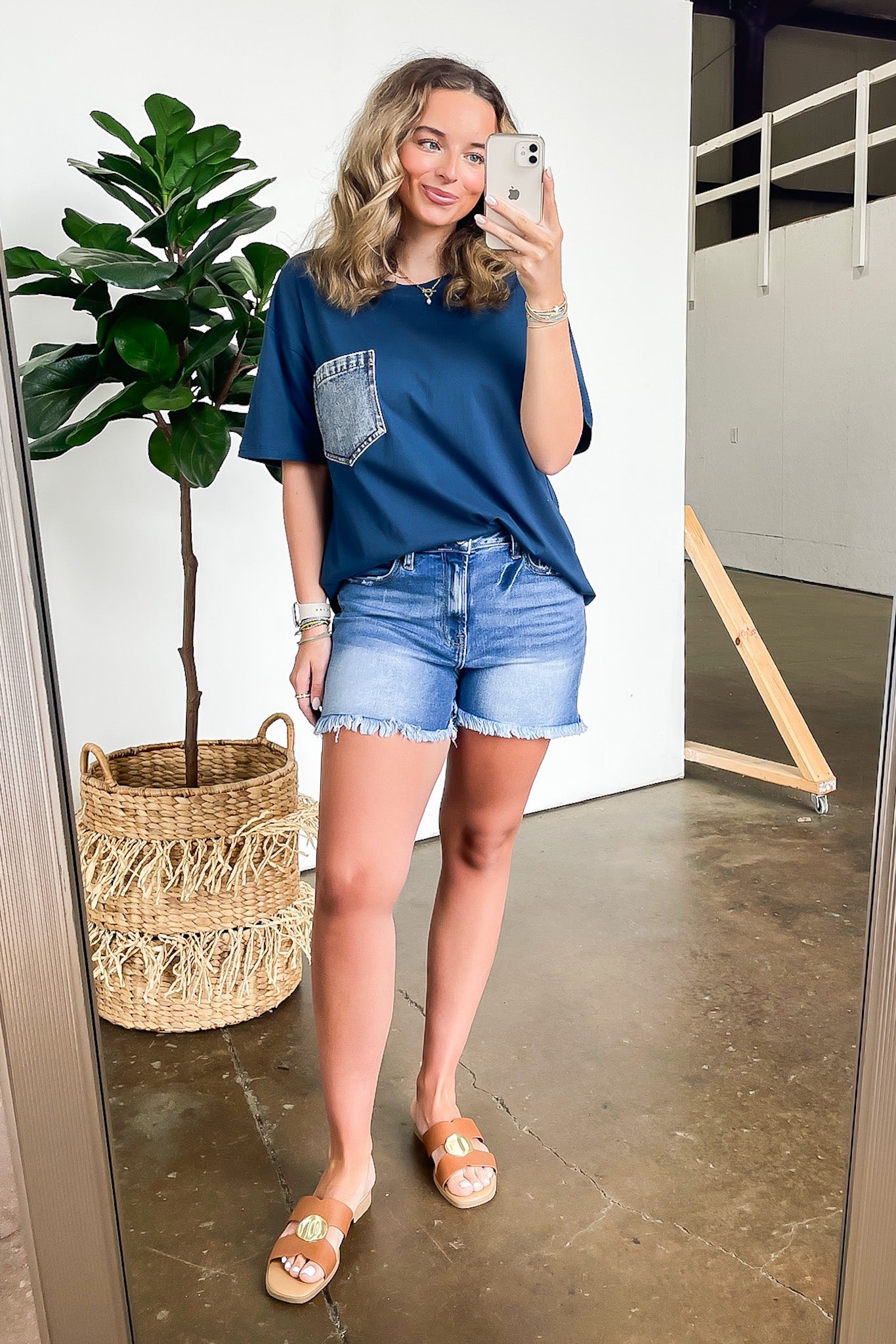 Cool Impression Denim Pocket Relaxed Tee