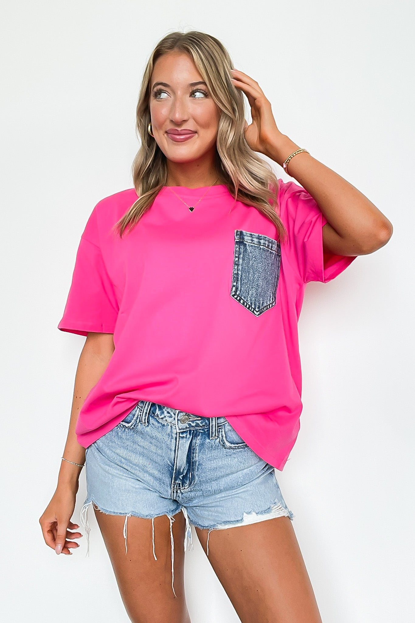 Cool Impression Denim Pocket Relaxed Tee