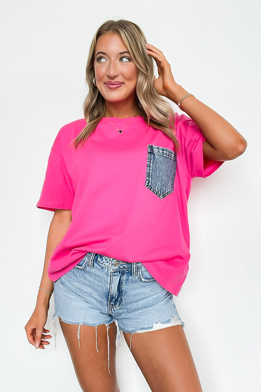 Cool Impression Denim Pocket Relaxed Tee