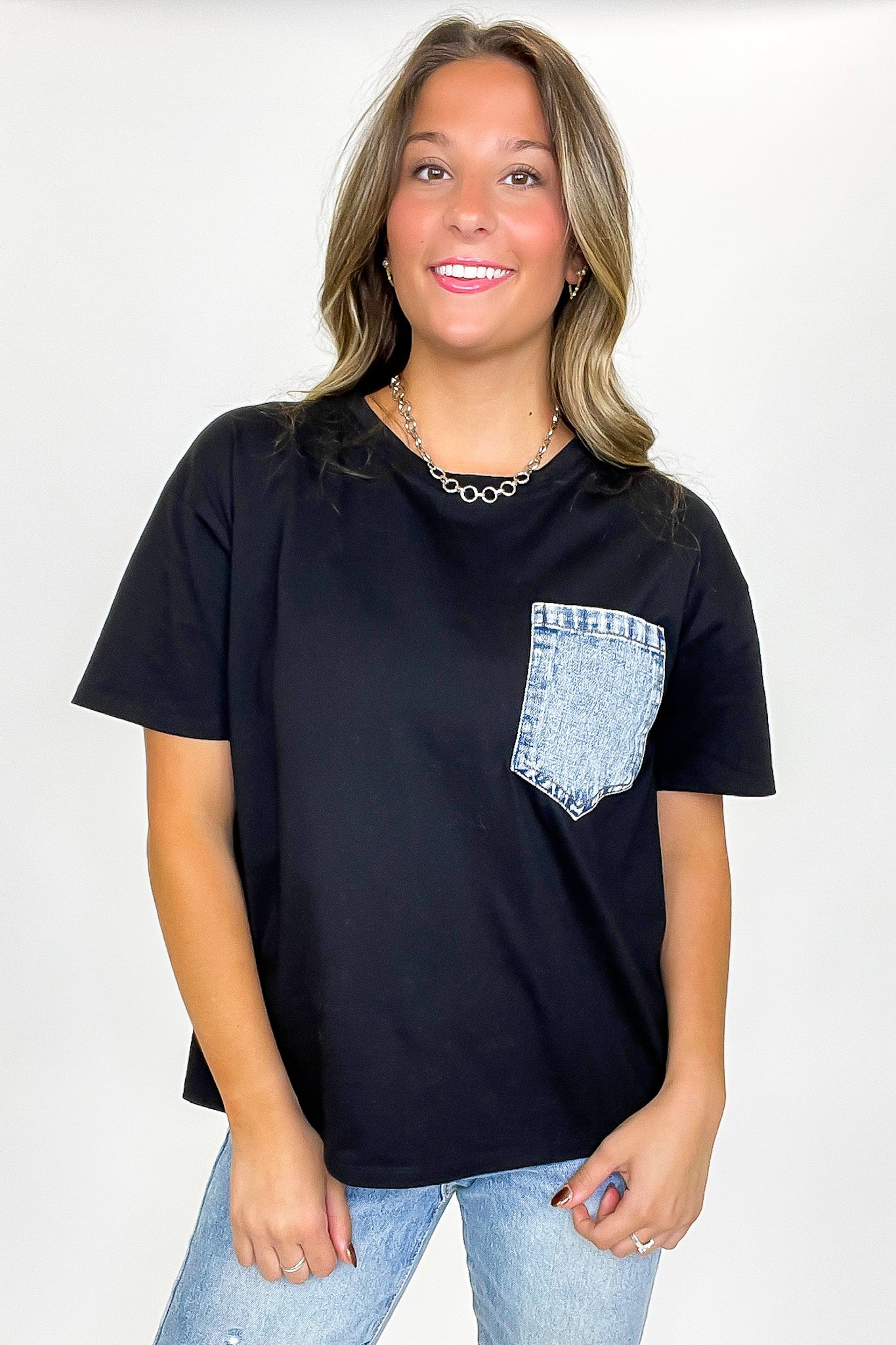 Cool Impression Denim Pocket Relaxed Tee