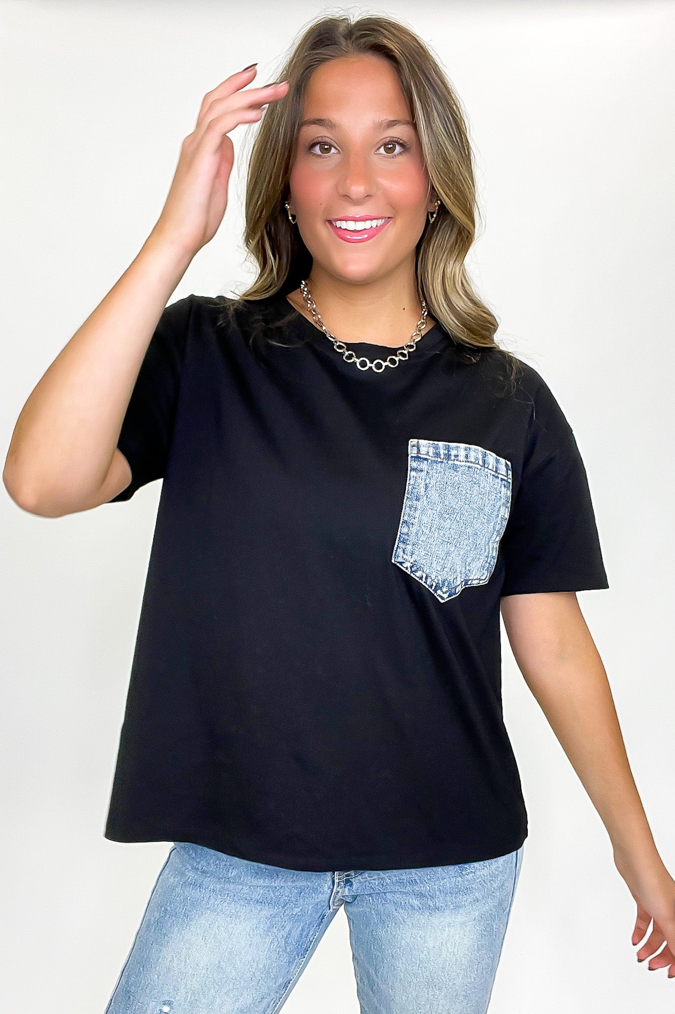 Cool Impression Denim Pocket Relaxed Tee