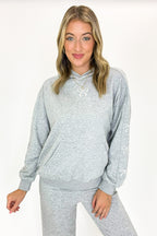 Coquette Comfort Bow Embroidered Hooded Sweatshirt and Jogger Set - FINAL SALE - Madison and Mallory