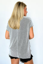 Cordelia V-Neck Rib Knit Top - FINAL SALE - Madison and Mallory