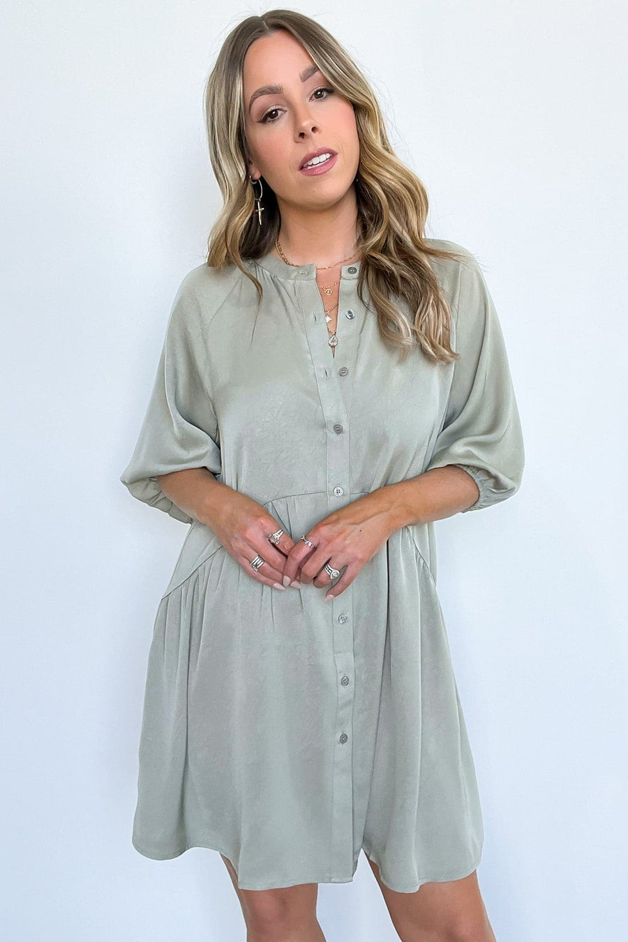  Cordeliah Button Down Babydoll Dress - FINAL SALE - Madison and Mallory