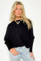 Corina Ribbed Boat Neck Knit Sweater - FINAL SALE - Madison and Mallory