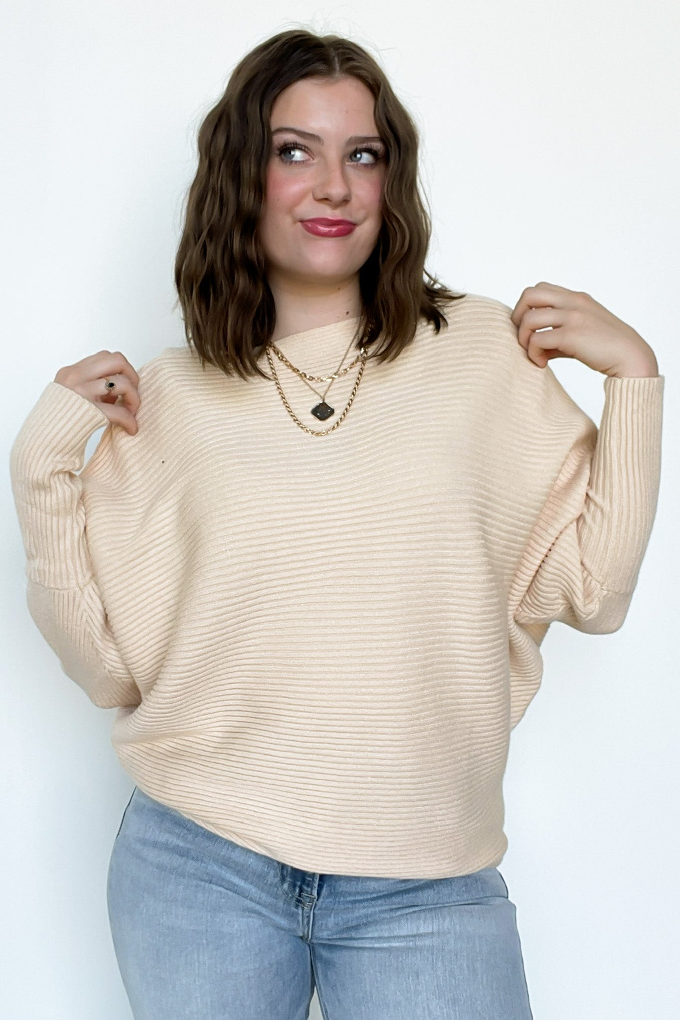  Corina Ribbed Boat Neck Knit Sweater - Madison and Mallory