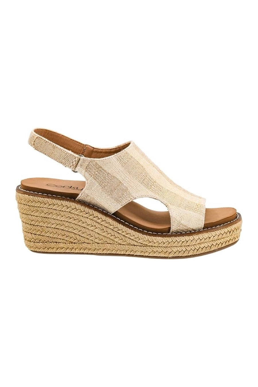 6 / Sand Stripe Corky's K Bye Wedges - FINAL SALE - Madison and Mallory