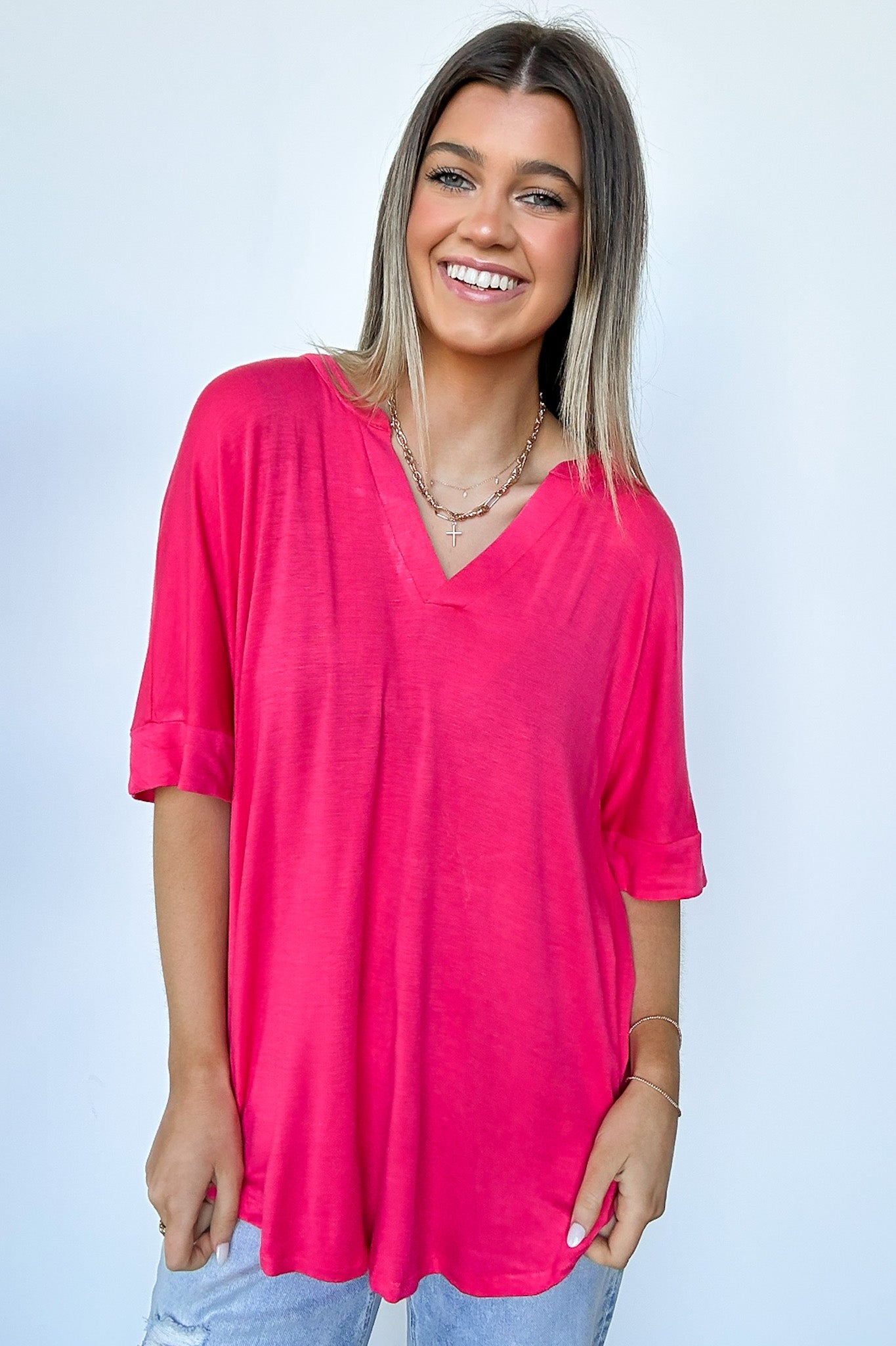  Cosentino Short Sleeve V-Neck Top - FINAL SALE - Madison and Mallory