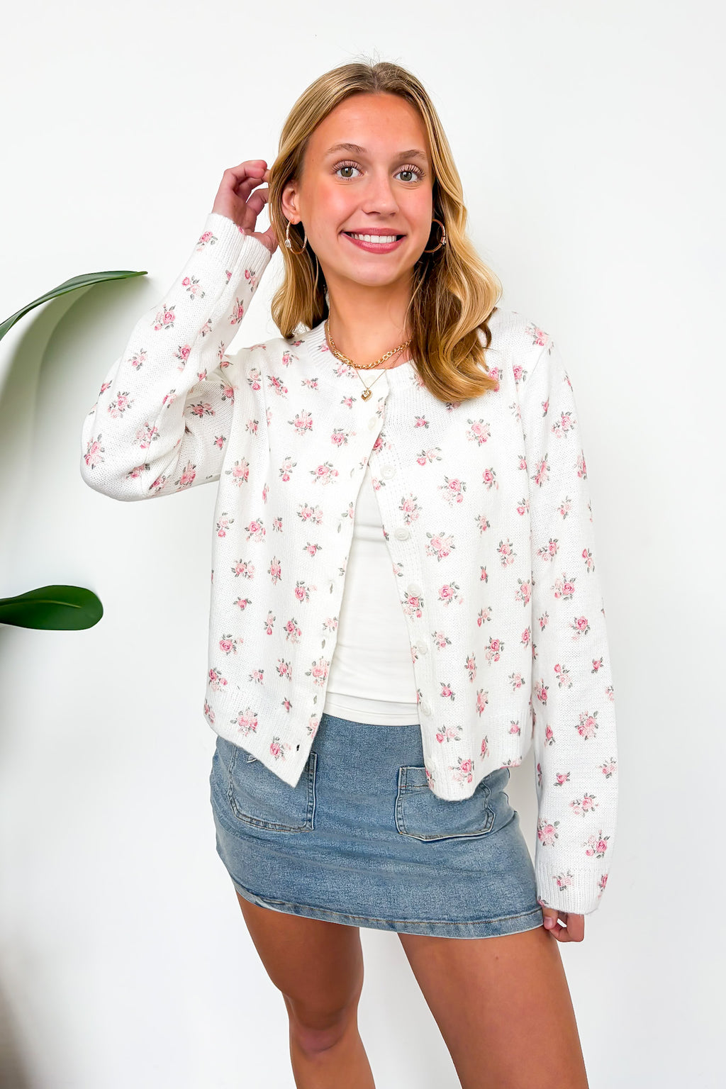 Cottage Garden Floral Button-Up Sweater Cardigan - Madison and Mallory
