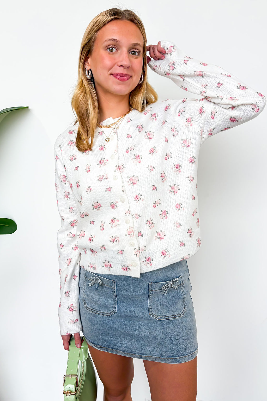 Cottage Garden Floral Button-Up Sweater Cardigan - Madison and Mallory