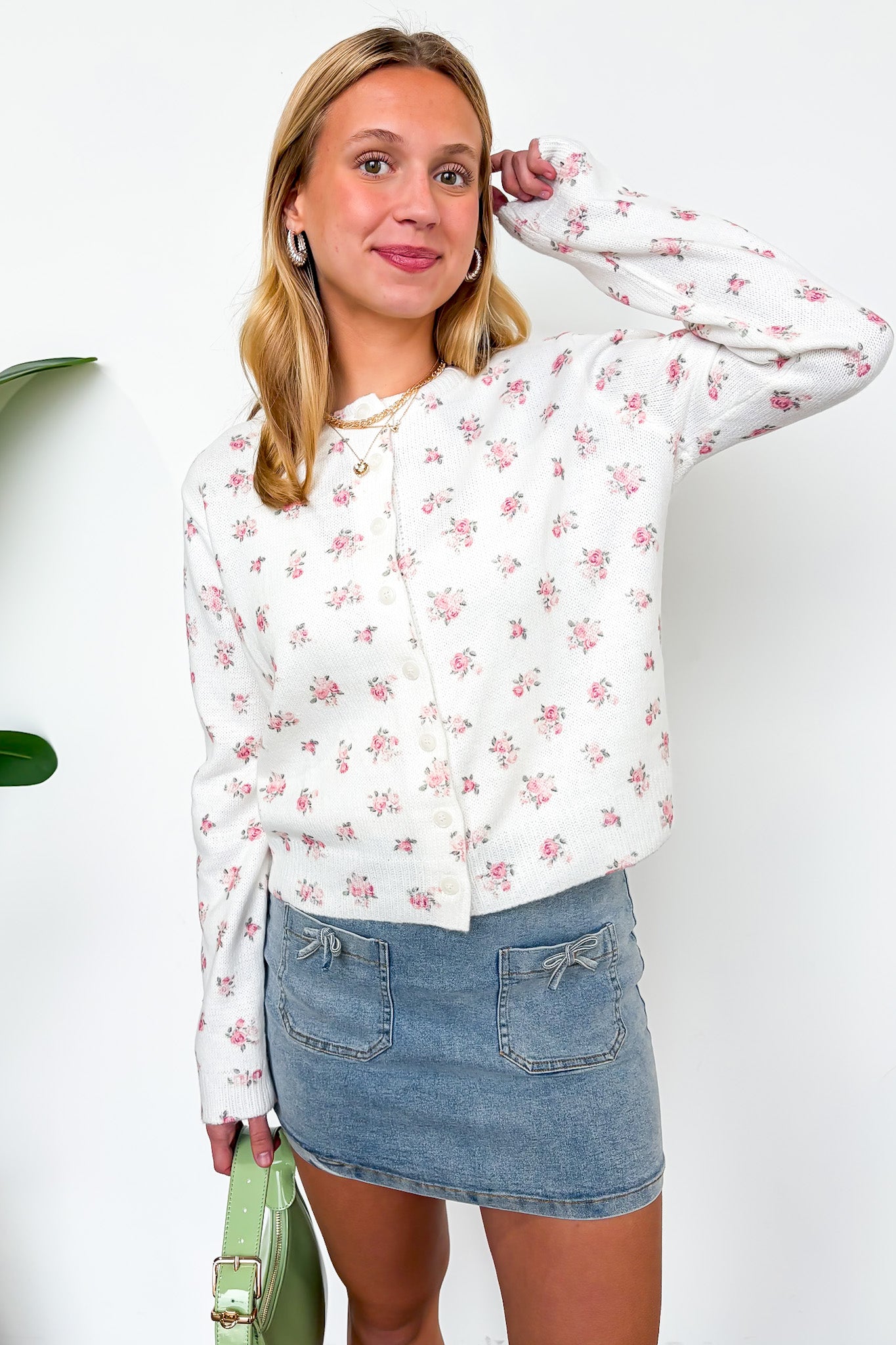 Cottage Garden Floral Button-Up Sweater Cardigan