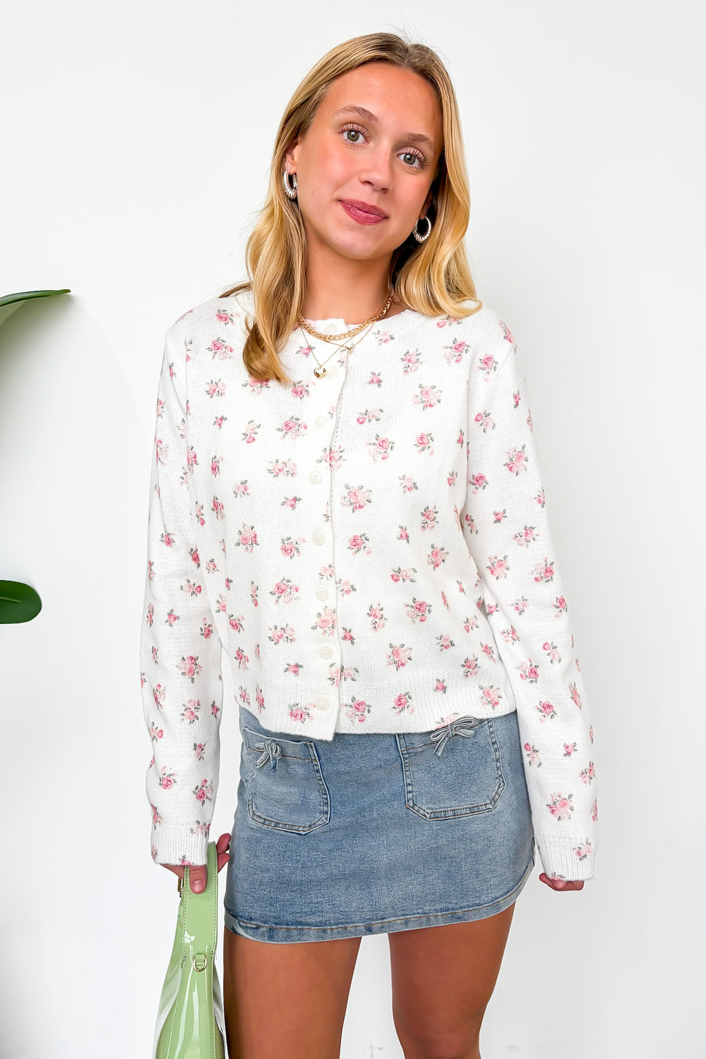 Cottage Garden Floral Button-Up Sweater Cardigan - Madison and Mallory