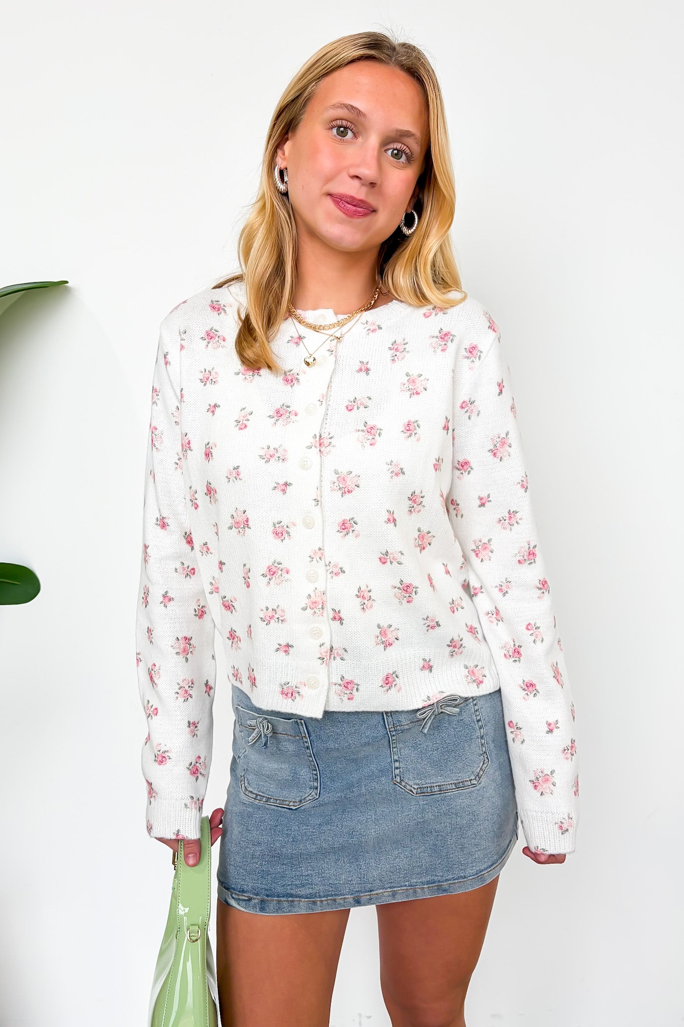 Cottage Garden Floral Button-Up Sweater Cardigan