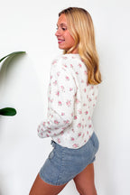 Cottage Garden Floral Button-Up Sweater Cardigan - Madison and Mallory