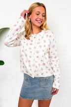 Cottage Garden Floral Button-Up Sweater Cardigan - Madison and Mallory