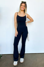 Black / S Coveted Coolness Flare Leg Jumpsuit - FINAL SALE - Madison and Mallory