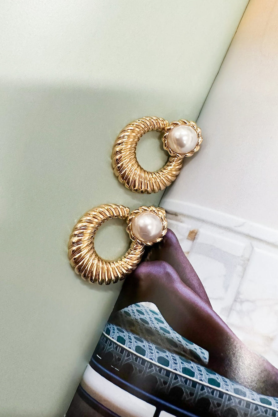  Coveted Vibes Pearl Croissant Hoop Drop Earrings - Madison and Mallory