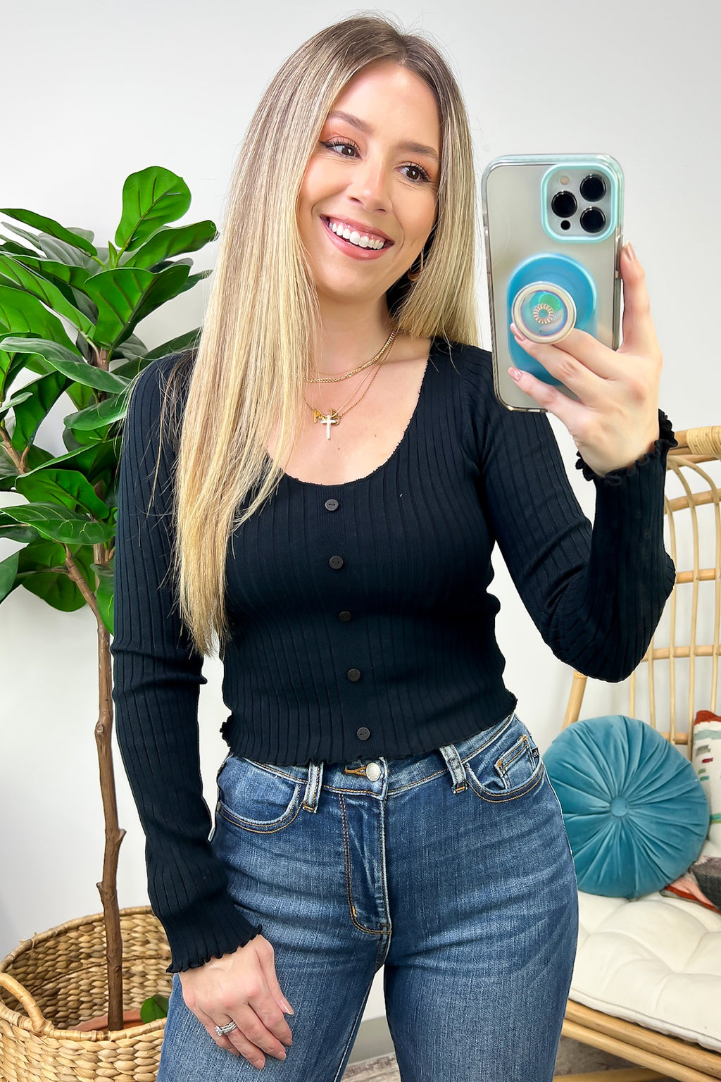  Coy Charm Ribbed Button Down Sweater - FINAL SALE - Madison and Mallory