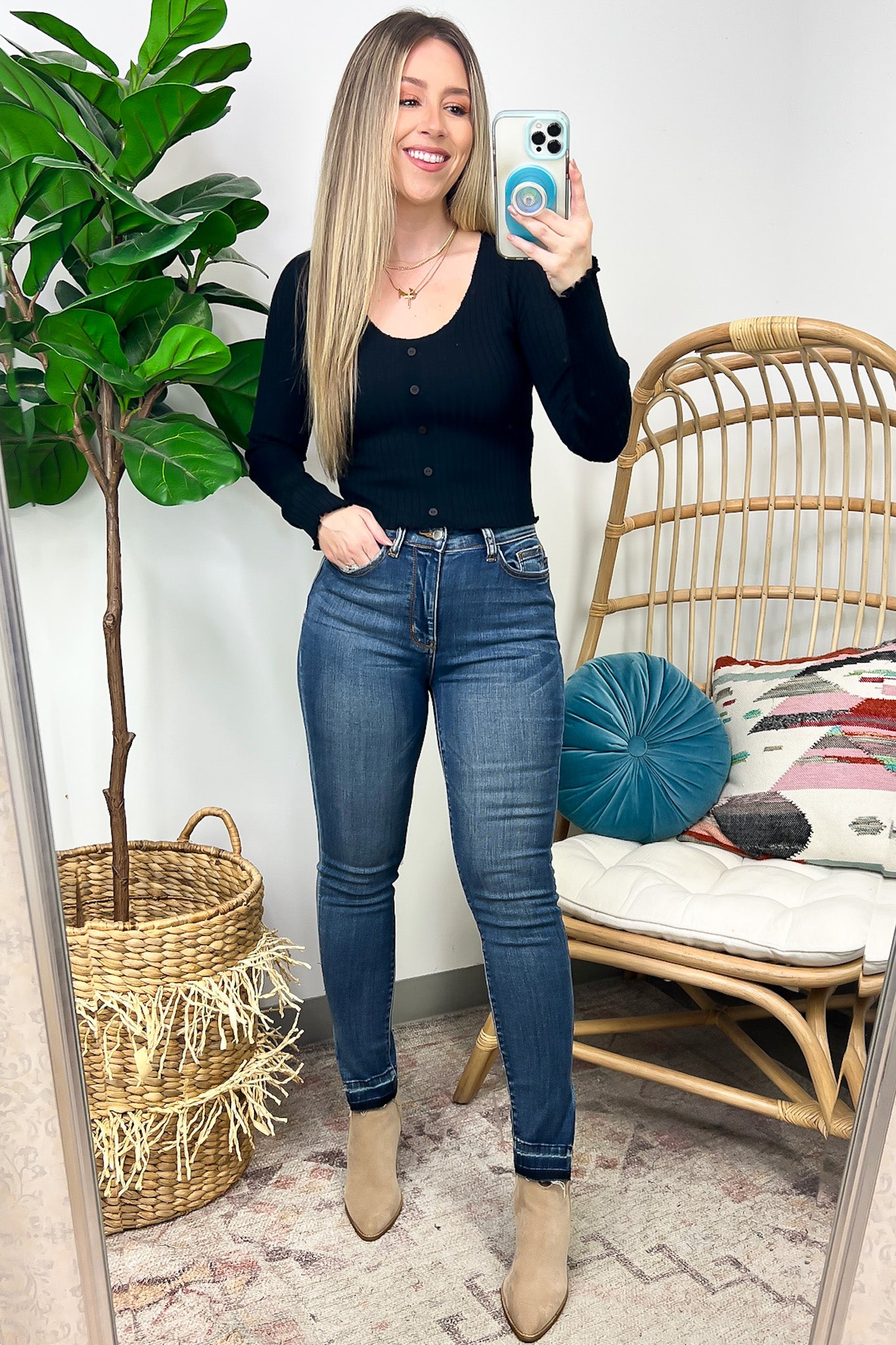  Coy Charm Ribbed Button Down Sweater - FINAL SALE - Madison and Mallory