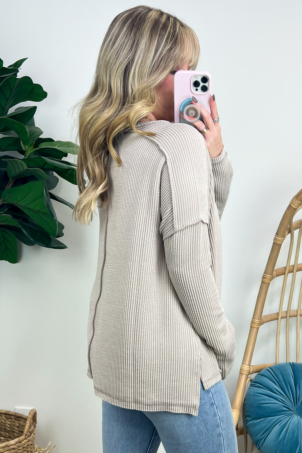 Coy Cutie Textured Raw Edge Boat Neck Top - BACK IN STOCK - Madison and Mallory