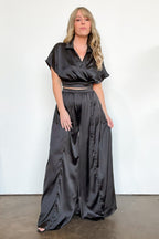  Coy Perfection Satin Wrap Surplice Top - FINAL SALE - Madison and Mallory