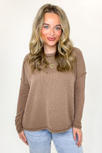 Coy Cutie Textured Raw Edge Boat Neck Top - BACK IN STOCK - Madison and Mallory