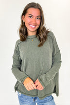 Coy Cutie Textured Raw Edge Boat Neck Top - BACK IN STOCK - Madison and Mallory