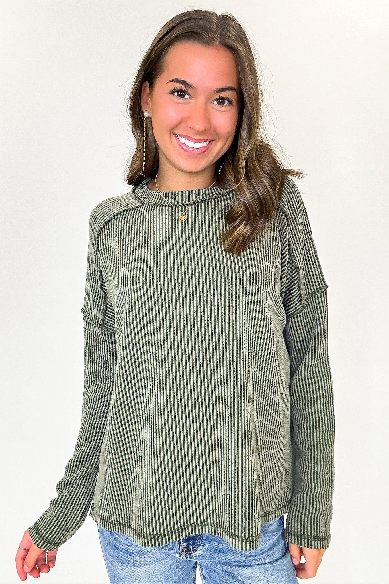 Coy Cutie Textured Raw Edge Boat Neck Top - BACK IN STOCK