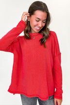 Coy Cutie Textured Raw Edge Boat Neck Top - BACK IN STOCK - Madison and Mallory